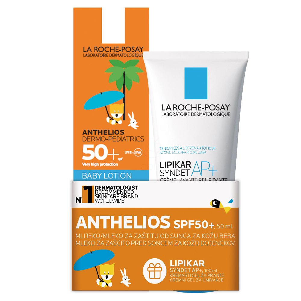 LRP Anthelios Dermo Pediatrics, paket za zaščito kože pred soncem za otroke - ZF50+ (50 ml + 100 ml)