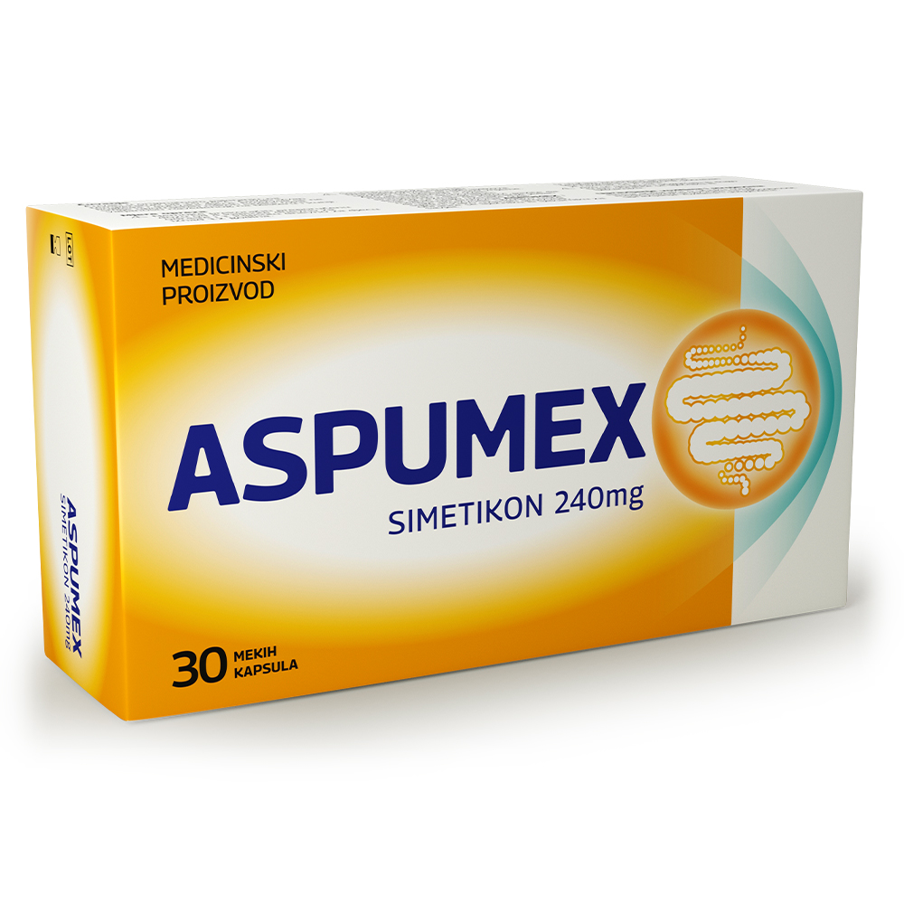 Aspumex Simetikon 240 mg, mehke kapsule (30 kapsul)