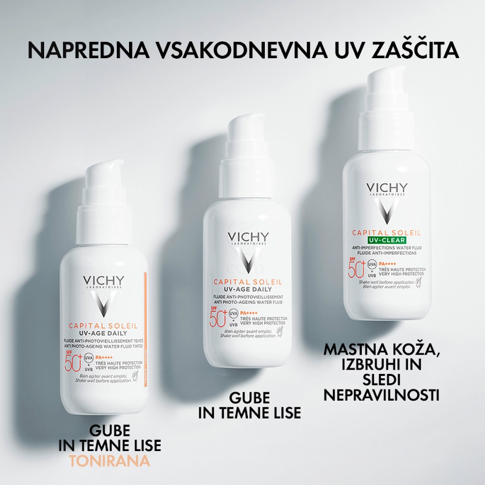Vichy Capital Soleil, UV-AGE neobarvan dnevni fluid za obraz - ZF50+ (40 ml)