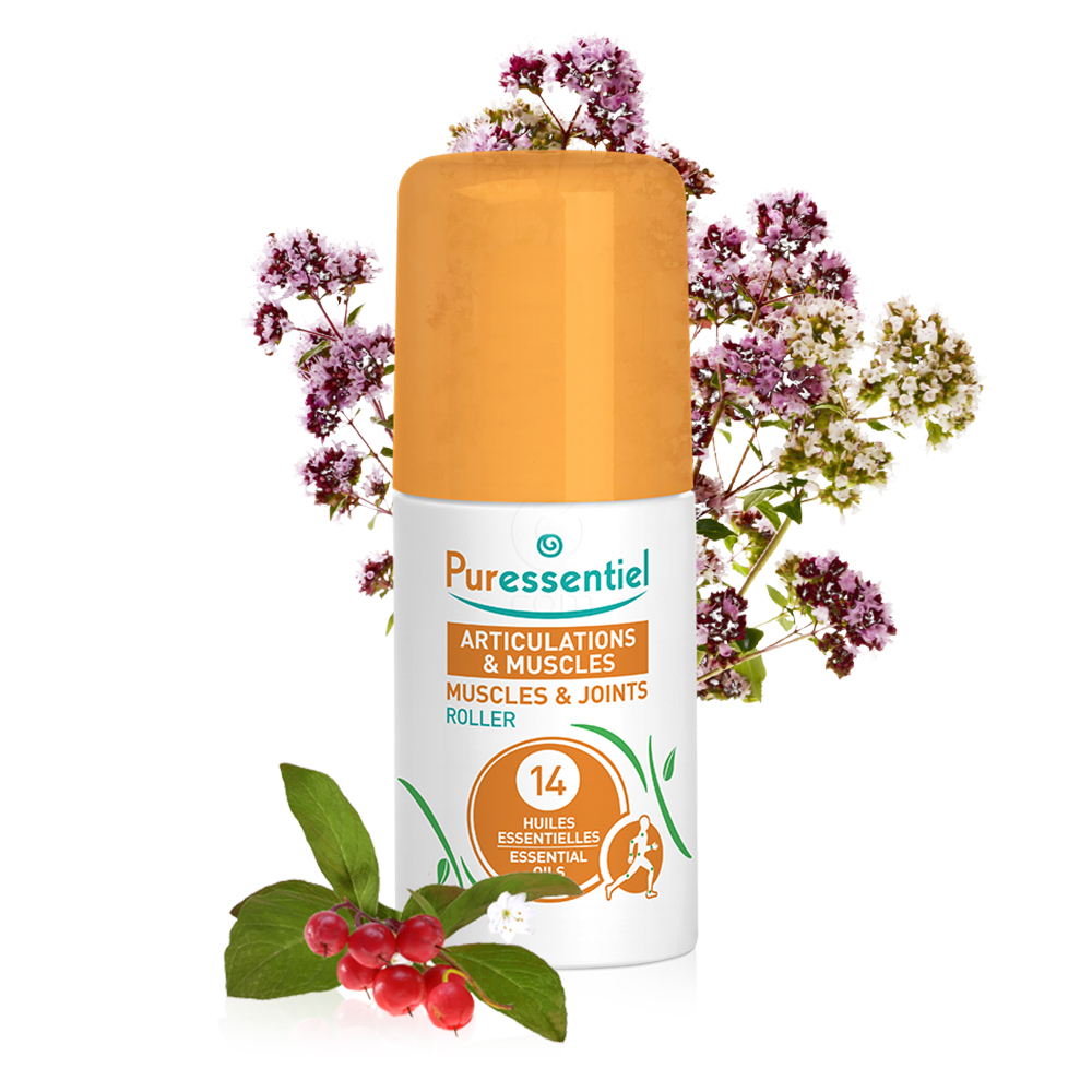 Puressentiel Muscles&Joints, masažni roll-on s 14 eteričnimi olji (75 ml)