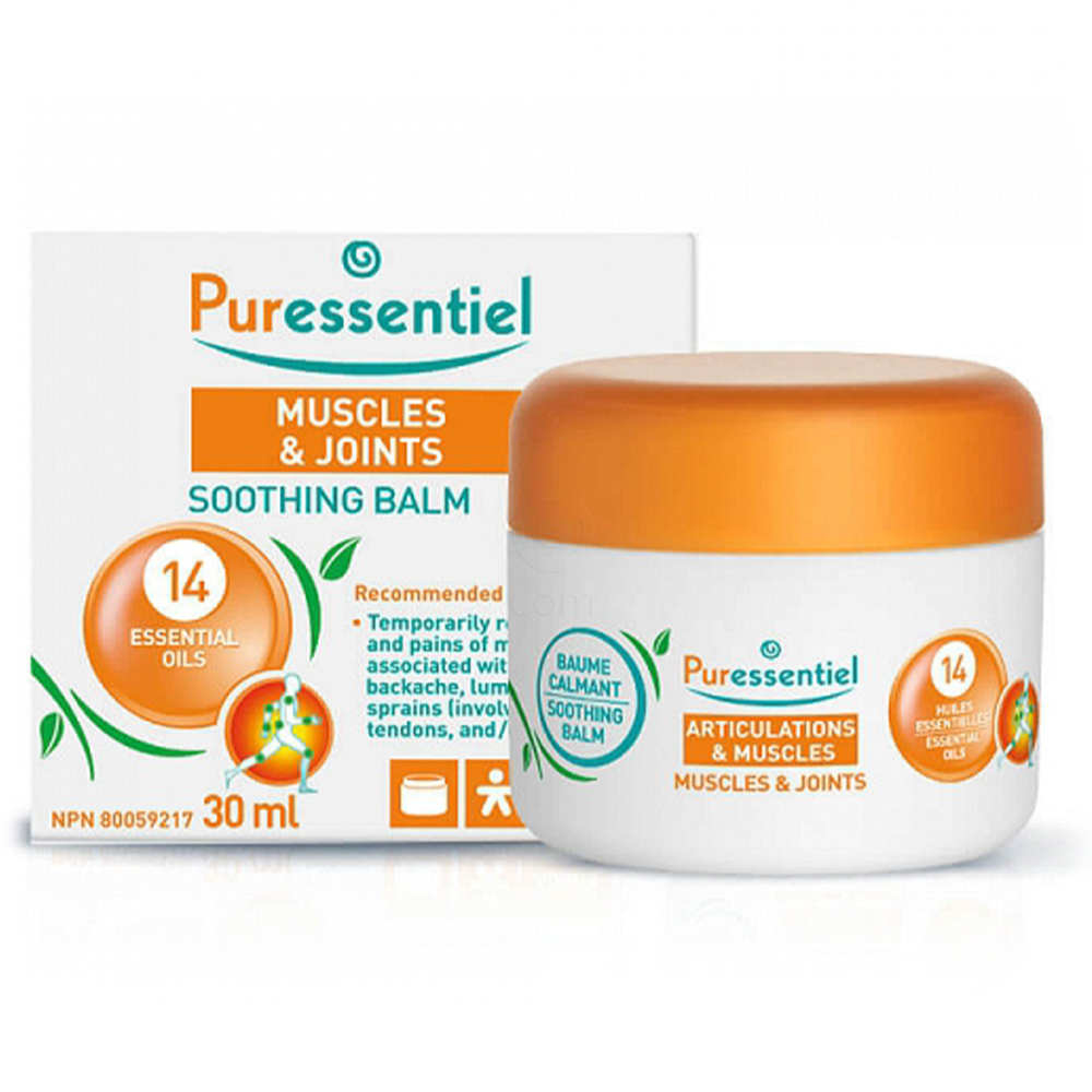 Puressentiel Muscles&Joint, pomirjevalni balzam s 14 eteričnimi olji (30 ml)