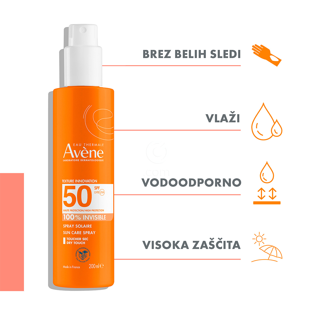 Avene Sun, nevidno pršilo za zaščito pred soncem - ZF50 (200 ml)