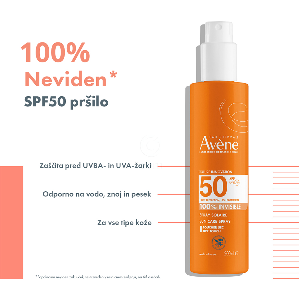 Avene Sun, nevidno pršilo za zaščito pred soncem - ZF50 (200 ml)