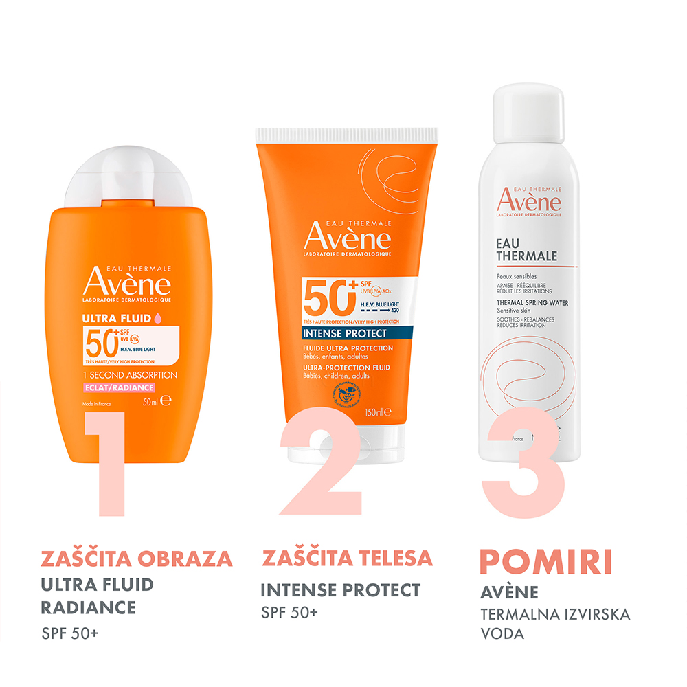 Avene Sun, radiance ultra fluid z zelo visoko zaščito pred soncem - ZF50+ (50 ml)
