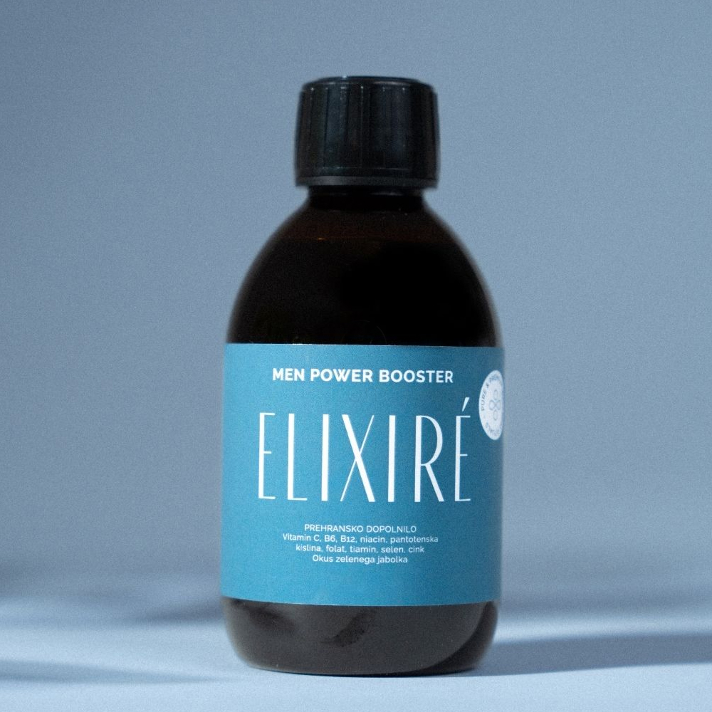 Elixire Men Power Booster, tekočina z okusom zelenega jabolka (240 ml)