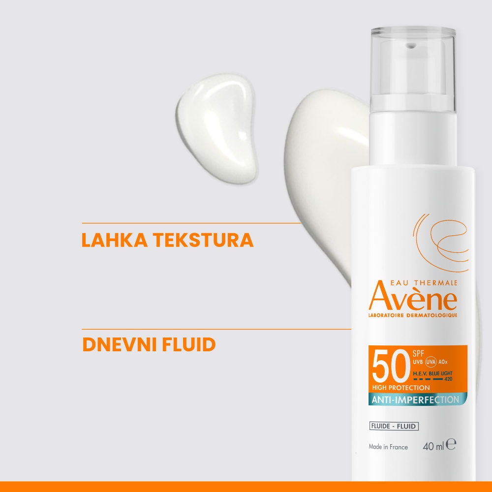 Avene Sun Anti-Perfection, fluid za zaščito obraza pred soncem - ZF50 (40 ml)