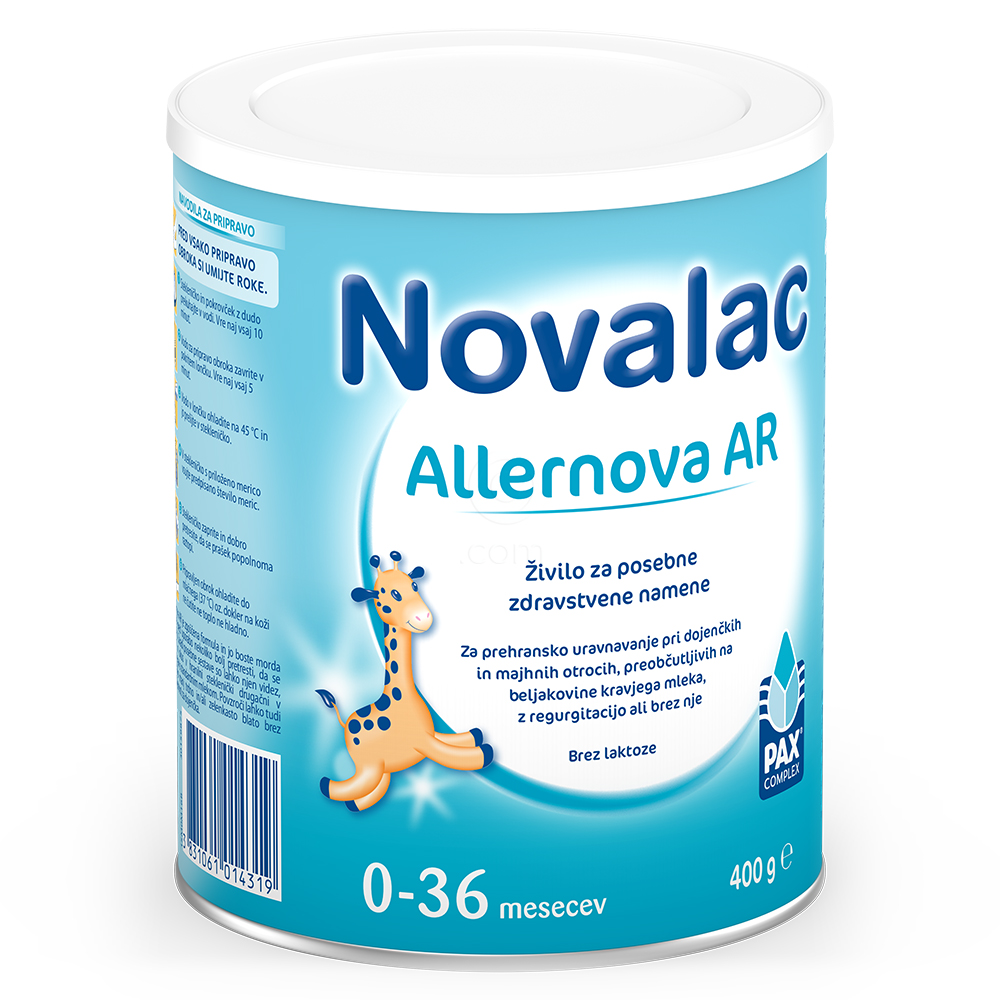 Novalac Allernova AR, mlečni nadomestek 0-36 mesecev (400 g)