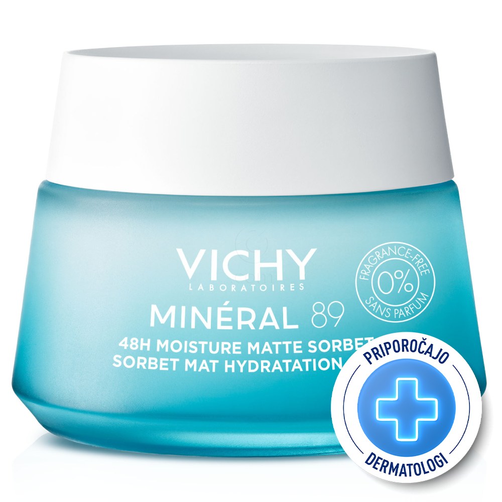 Vichy Mineral 89 Matte Sorbet, matirni gel za 48-urno vlaženje (50 ml)