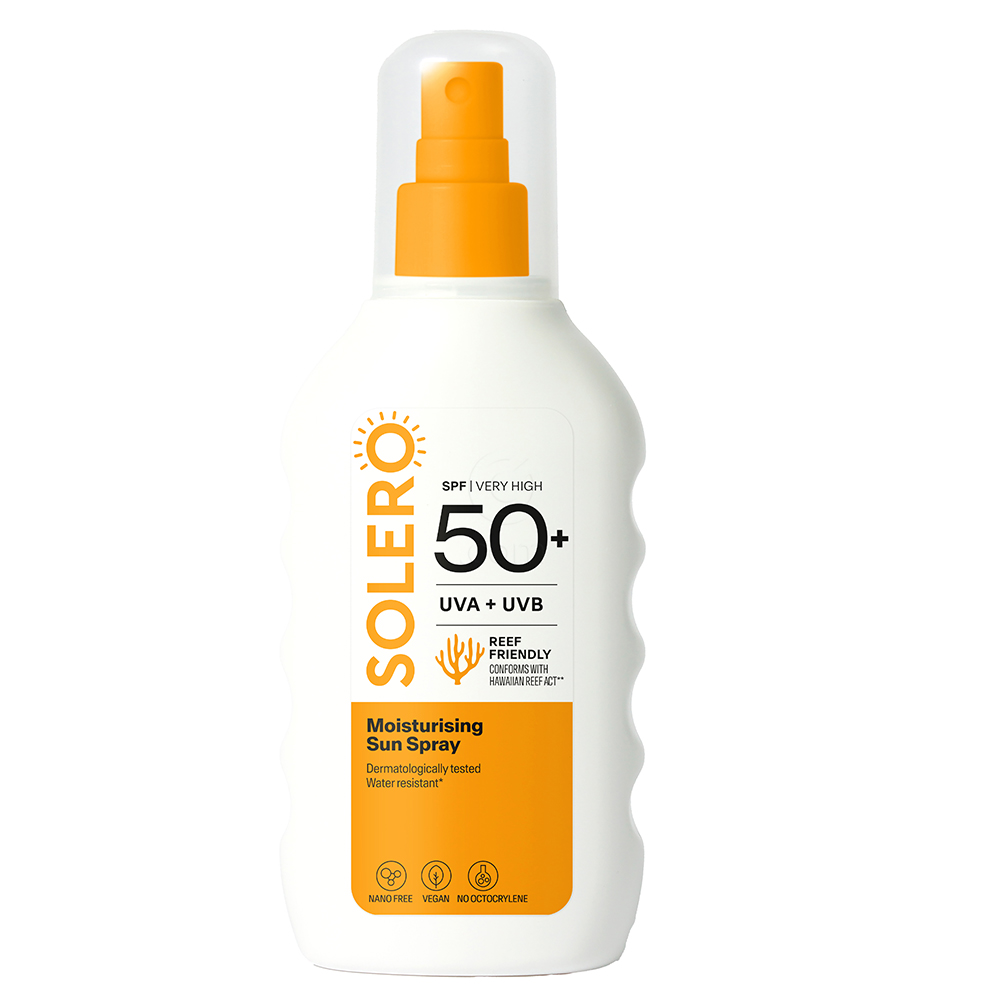 Solero, pršilo za zaščito pred soncem in za vlaženje kože - ZF50+ (200 ml)