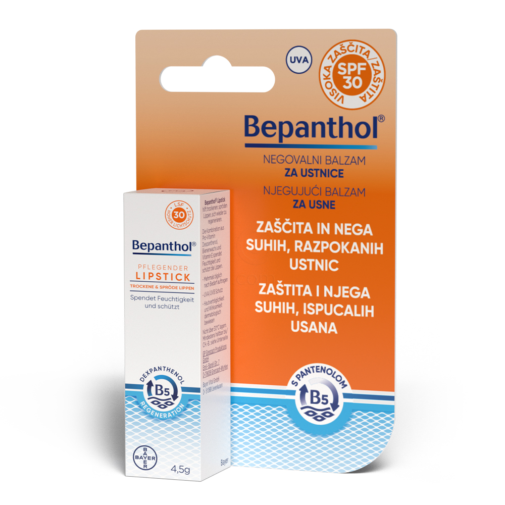 Bepanthol, negovalni balzam za ustnice - ZF30 (4,5 g)