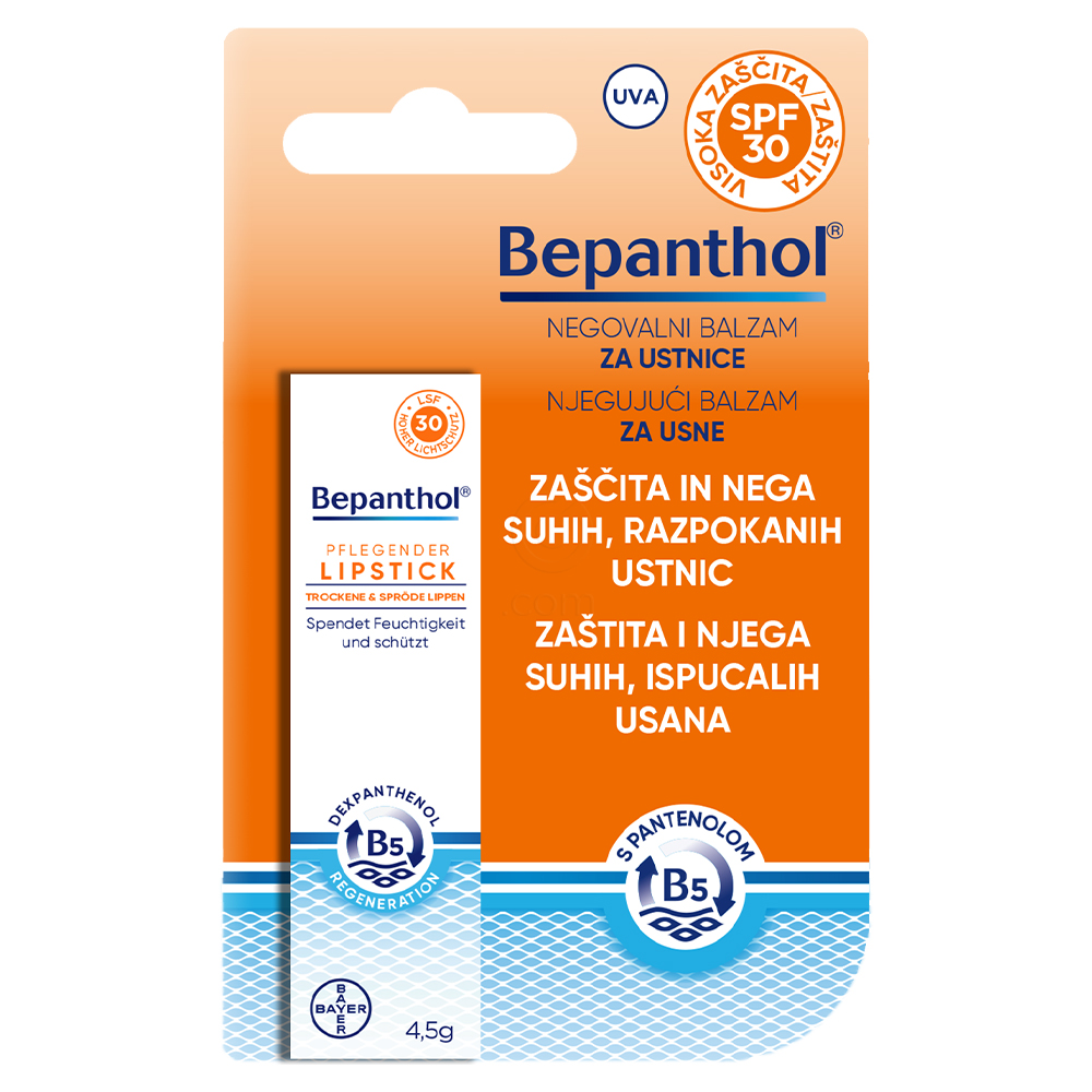 Bepanthol, negovalni balzam za ustnice - ZF30 (4,5 g)