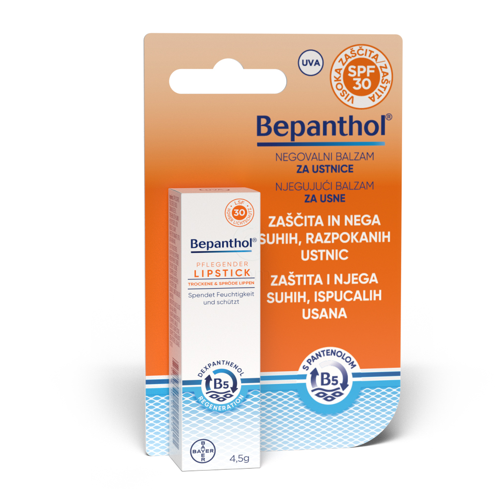 Bepanthol, negovalni balzam za ustnice - ZF30 (4,5 g)