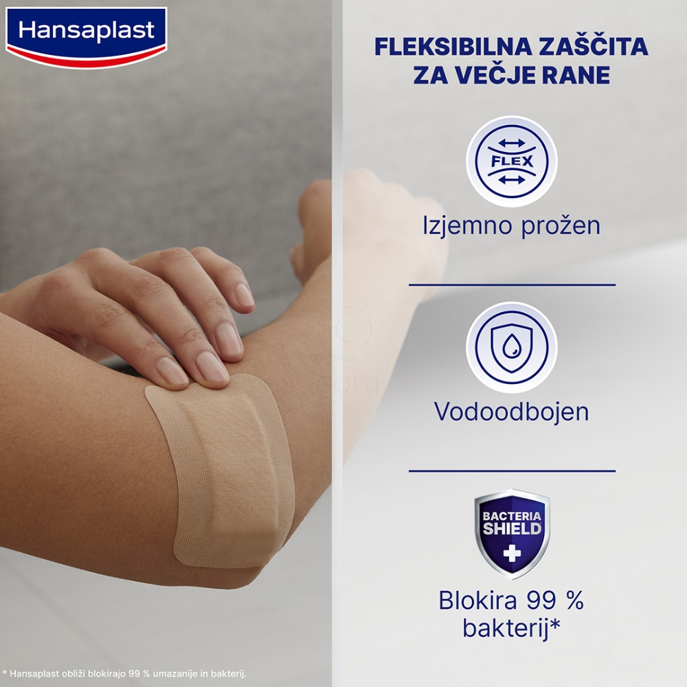 Hansaplast Flexible XXL, obliži - 6 x 9 cm (5 obližev)