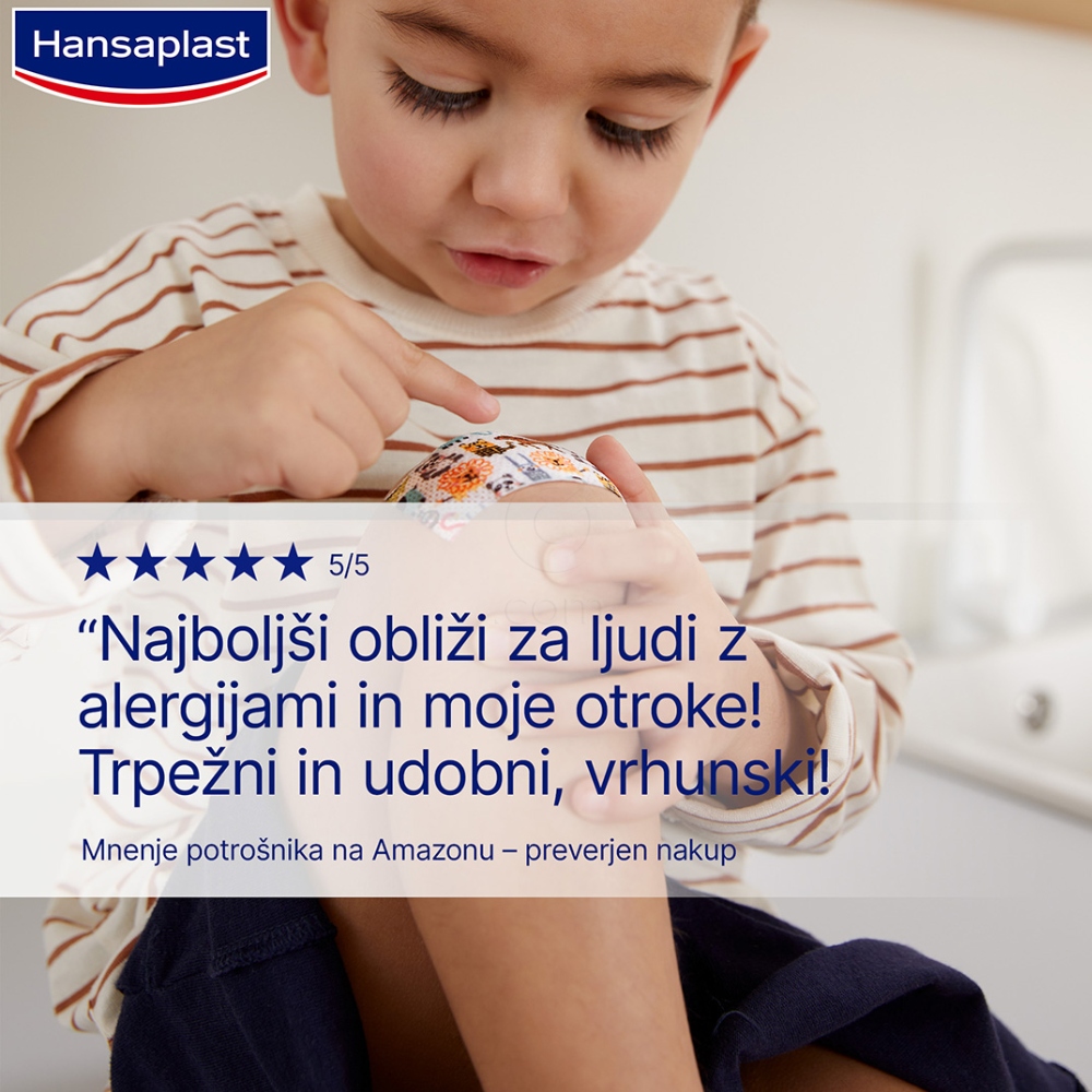 Hansaplast Sensitive Kids, obliži za otroke za večje rane (10 obližev)