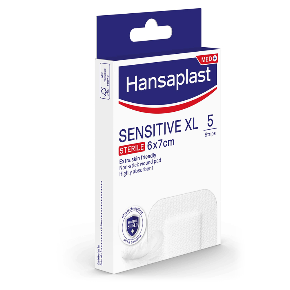 Hansaplast Sensitive XL, sterilen obliž (5 obližev)