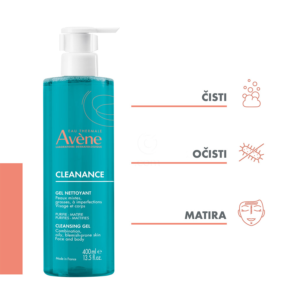 Eau Thermale Avene Cleanance, gel za čiščenje (2 x 400 ml)