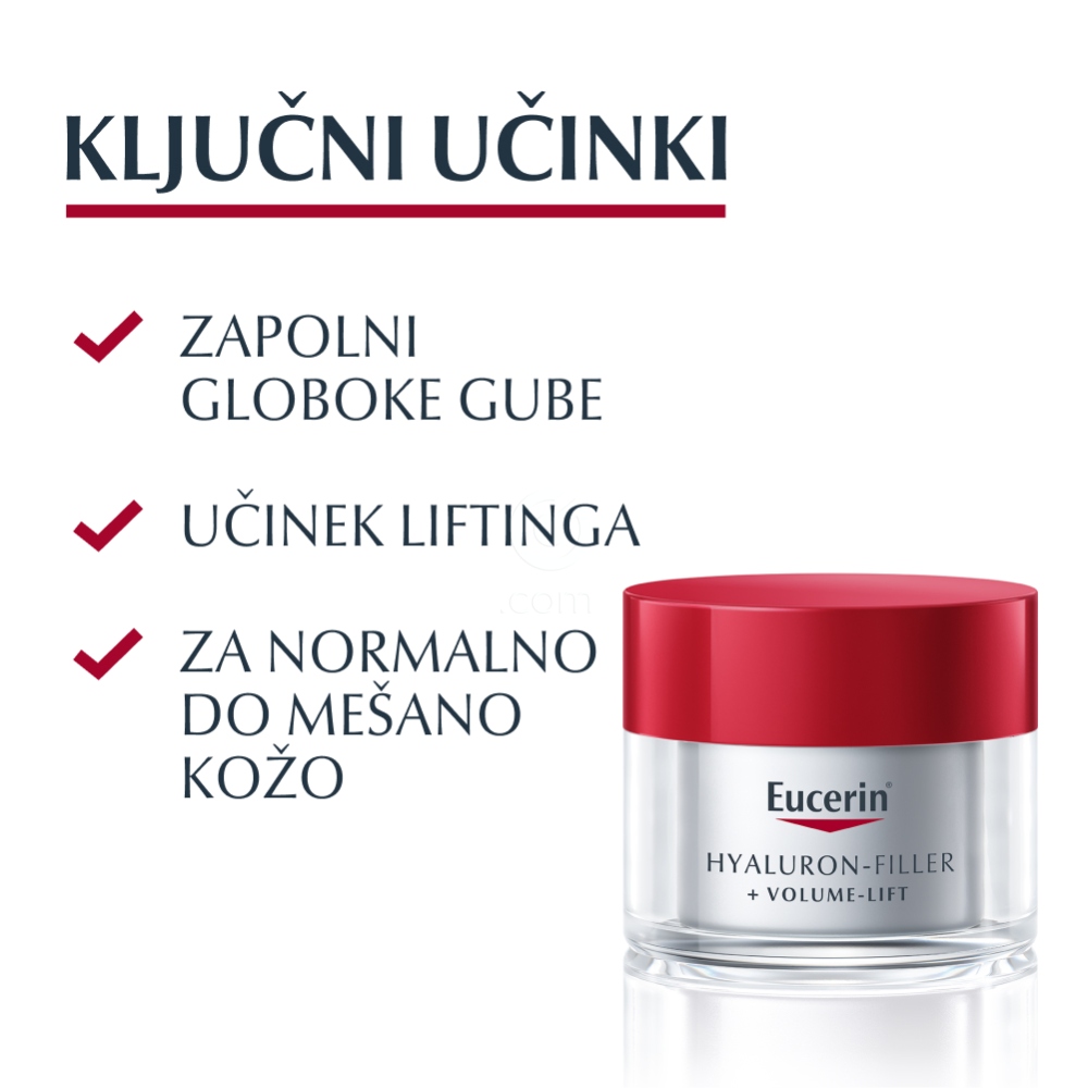 Eucerin Hyaluron Filler + Volume Lift, dnevna nega za normalno do mešano kožo - ZF15 (50 ml)