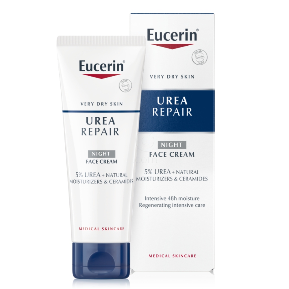 Eucerin UreaRepair 5%, bogata nočna krema za obraz za zelo suho kožo (50 ml)