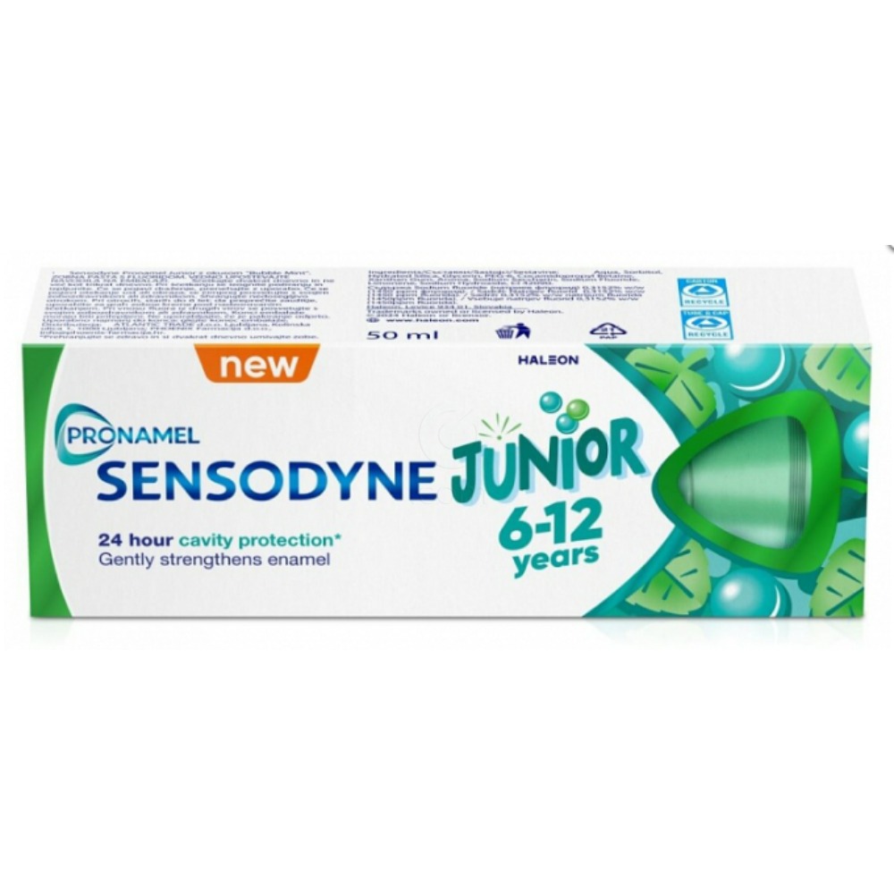 Sensodyne Pronamel Junior 6-12, zobna pasta za otroke - okus bubble mint (50 ml) 