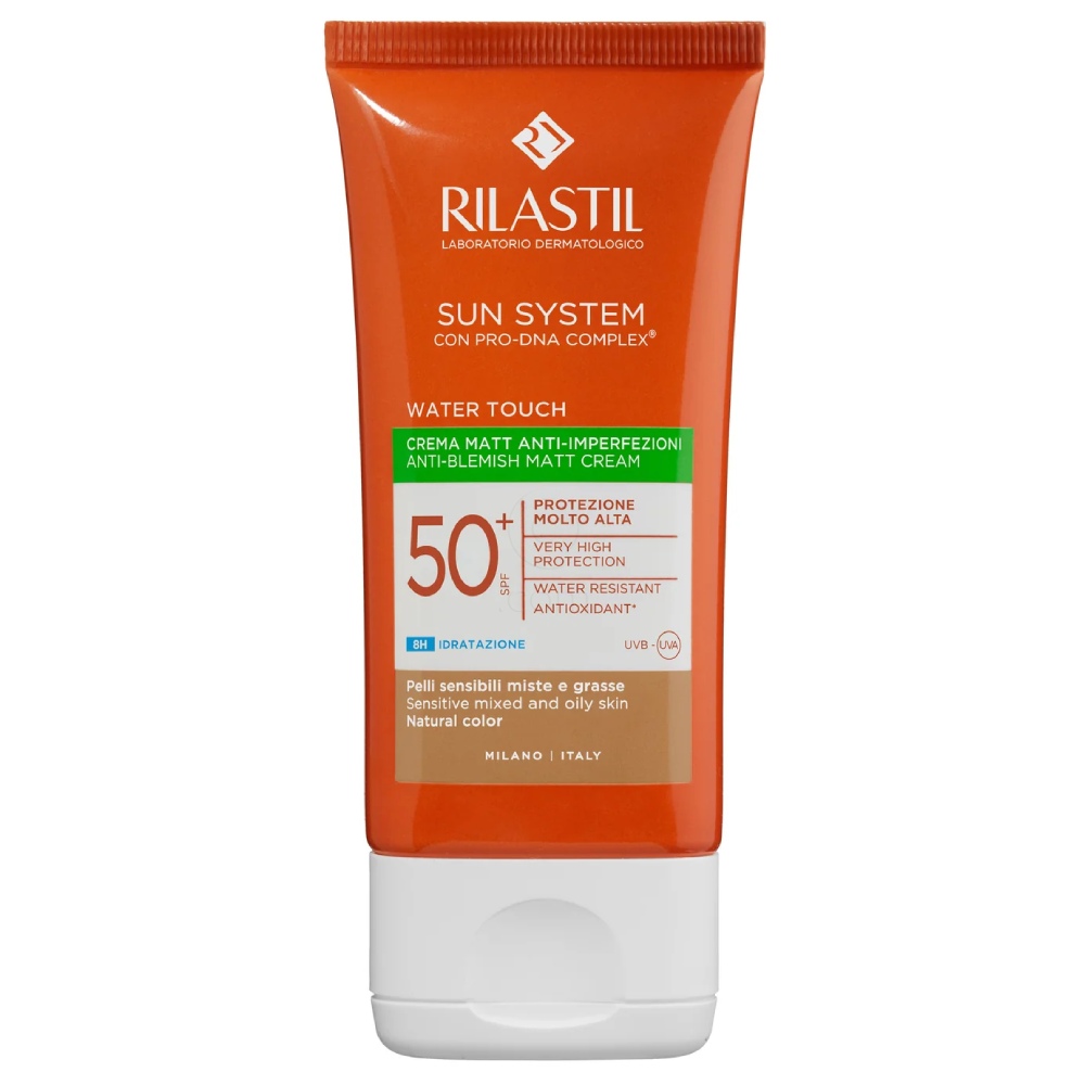 Rilastil Sun System Water Touch Matt, obarvana krema za zaščito pred soncem - ZF50+ (50 ml)
