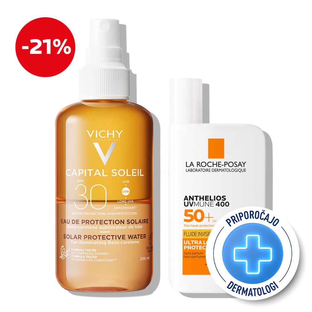 LRP in Vichy, protokol za zaščito obraza in telesa pred soncem (200 ml + 50 ml)