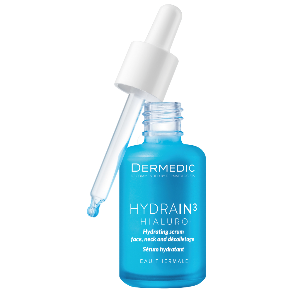 Dermedic Hydrain3 Hialuro, vlažilni serum za obraz, vrat in dekolte (30 ml)
