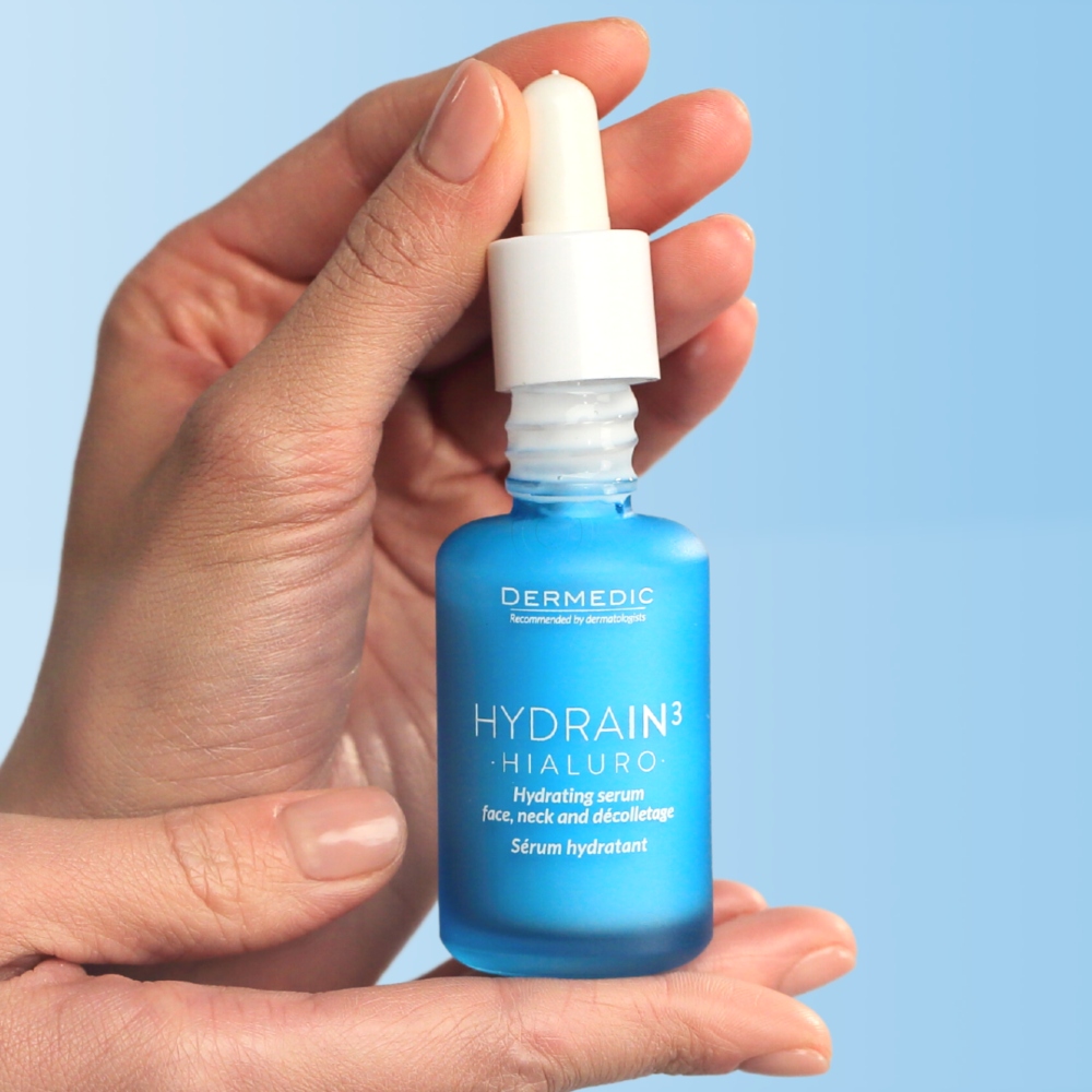 Dermedic Hydrain3 Hialuro, vlažilni serum za obraz, vrat in dekolte (30 ml)