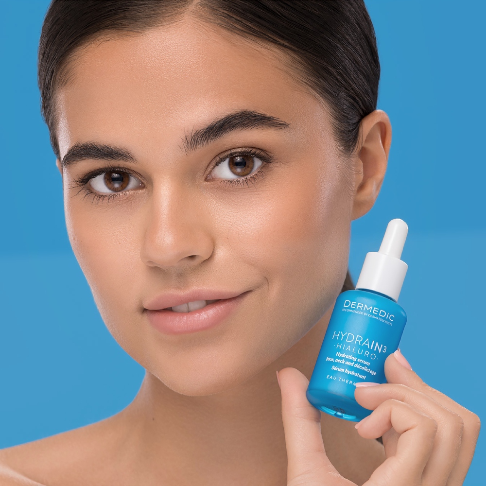 Dermedic Hydrain3 Hialuro, vlažilni serum za obraz, vrat in dekolte (30 ml)