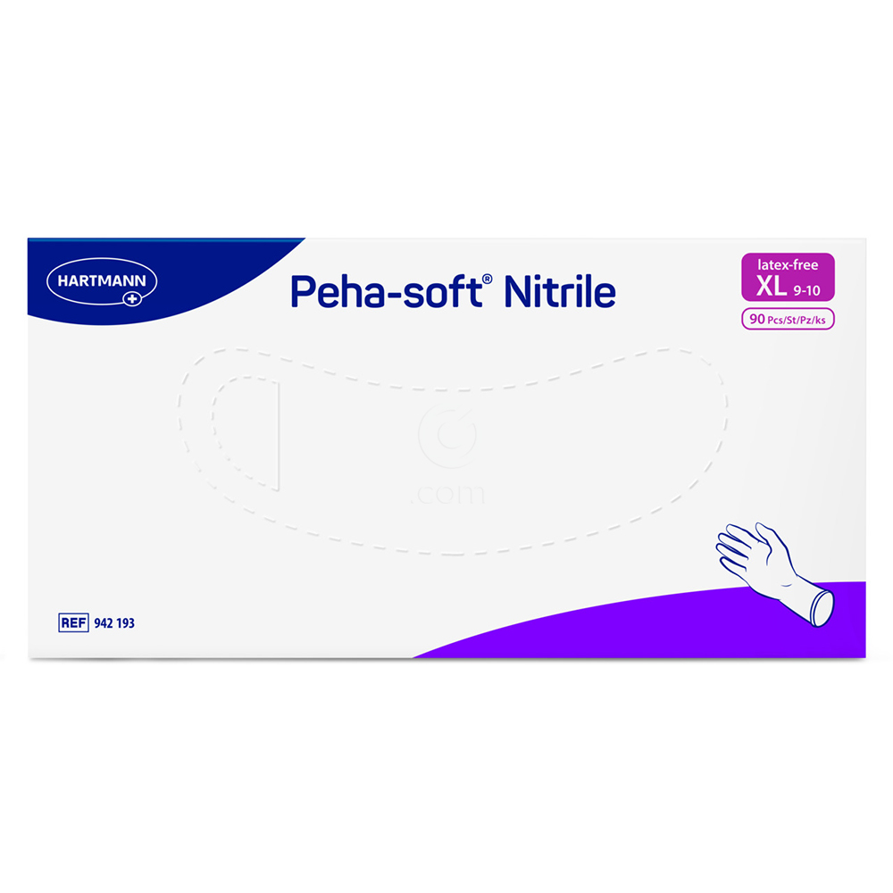 Peha-Soft Nitrile, modre rokavice brez pudra - velikost XL (90 rokavic)