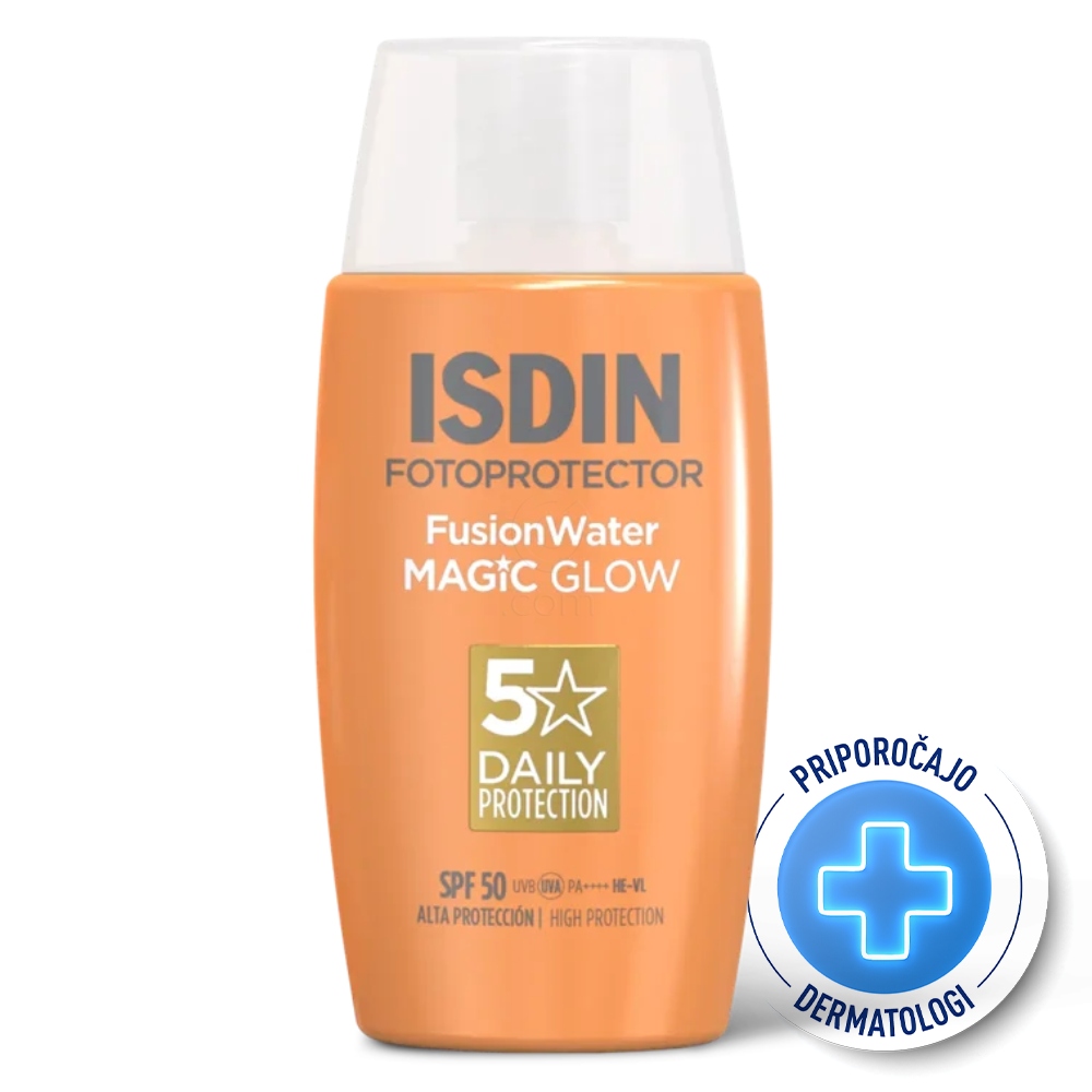 ISDIN Sun Fotoprotector Fusion Water Magic Glow, fluid za zaščito obraza pred soncem - ZF50 (50 ml)