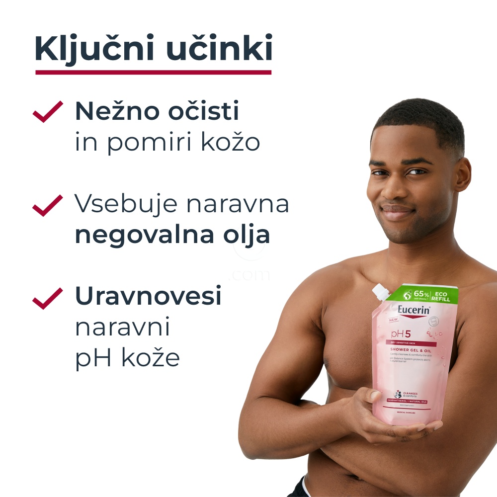 Eucerin pH5, oljni gel za prhanje - refill (400 ml)
