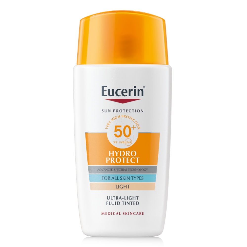 Eucerin Sun Hydro Protect Tinted, lahki obarvan fluid za zaščito pred soncem - light - ZF50+ (50 ml)