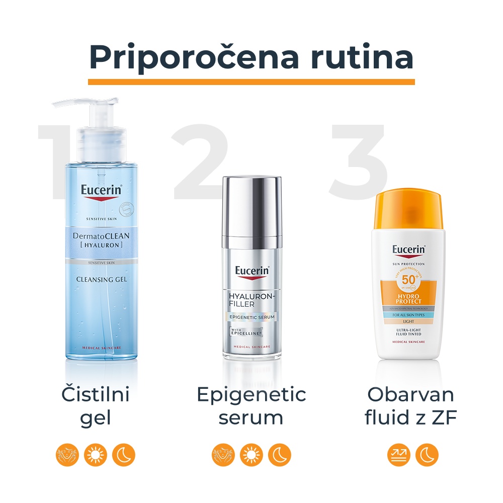 Eucerin Sun Hydro Protect Tinted, lahki obarvan fluid za zaščito pred soncem - medium - ZF50+ (50 ml)
