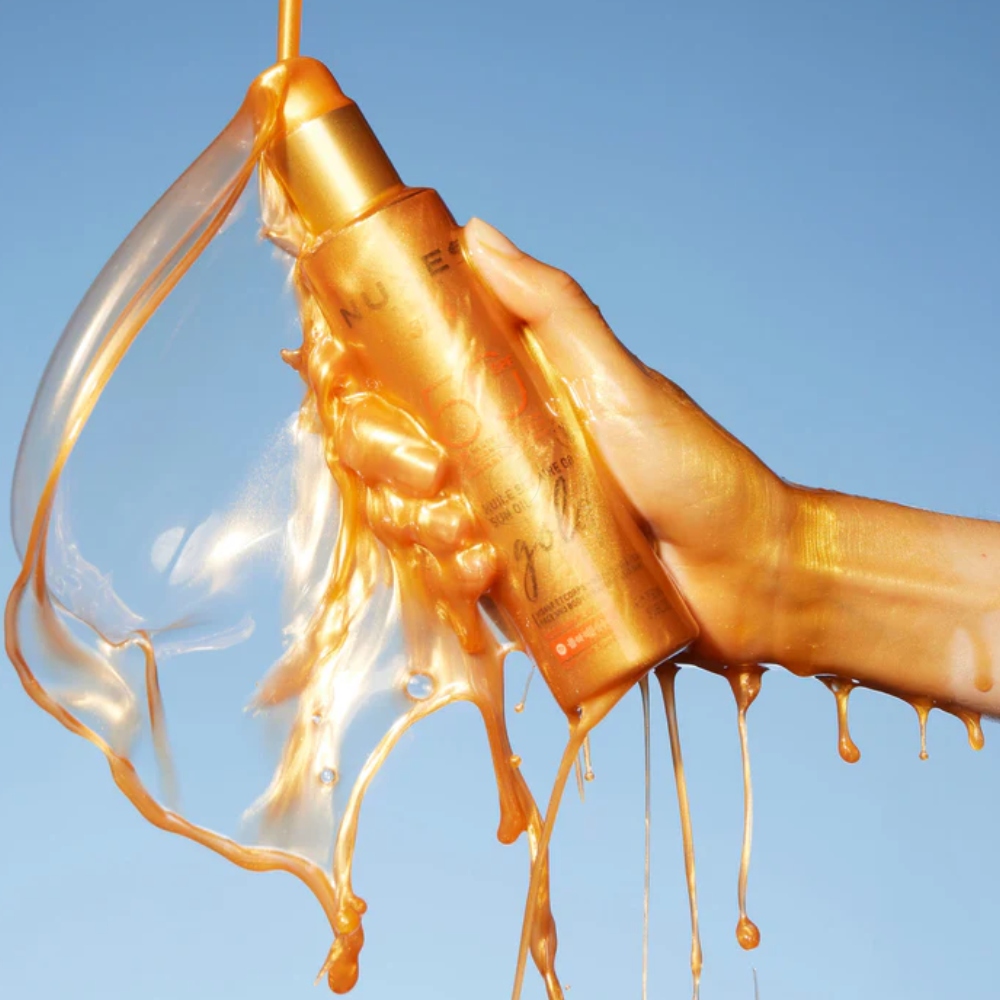 Nuxe Sun Oil Gold, olje z bleščicami za obraz in telo - ZF 50 (150 ml) 