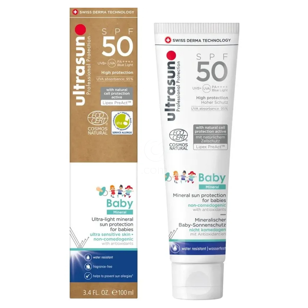 Ultrasun Baby Mineral, krema za zaščito pred soncem - ZF50 (100 ml)