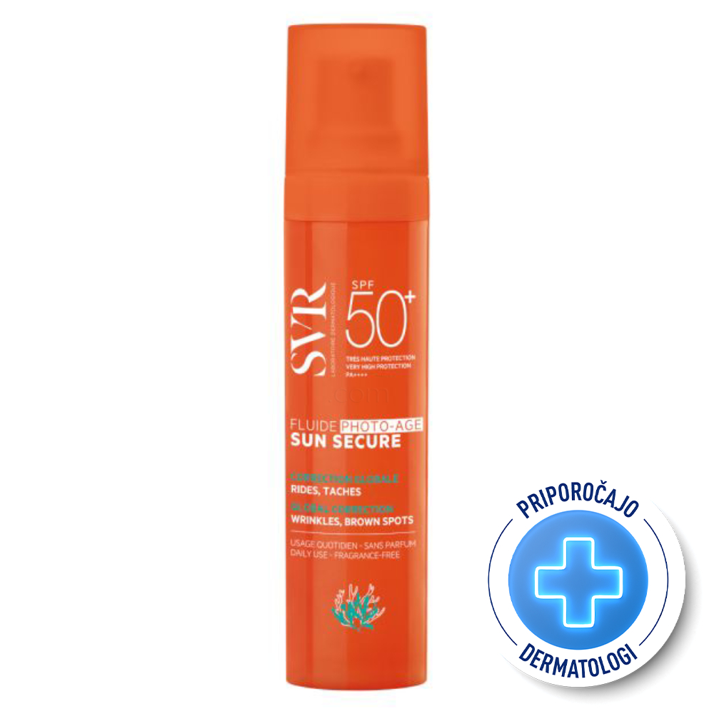 SVR Sun Secure Photo Age, fluid za obraz za zaščito pred soncem - ZF50+ (40 ml)