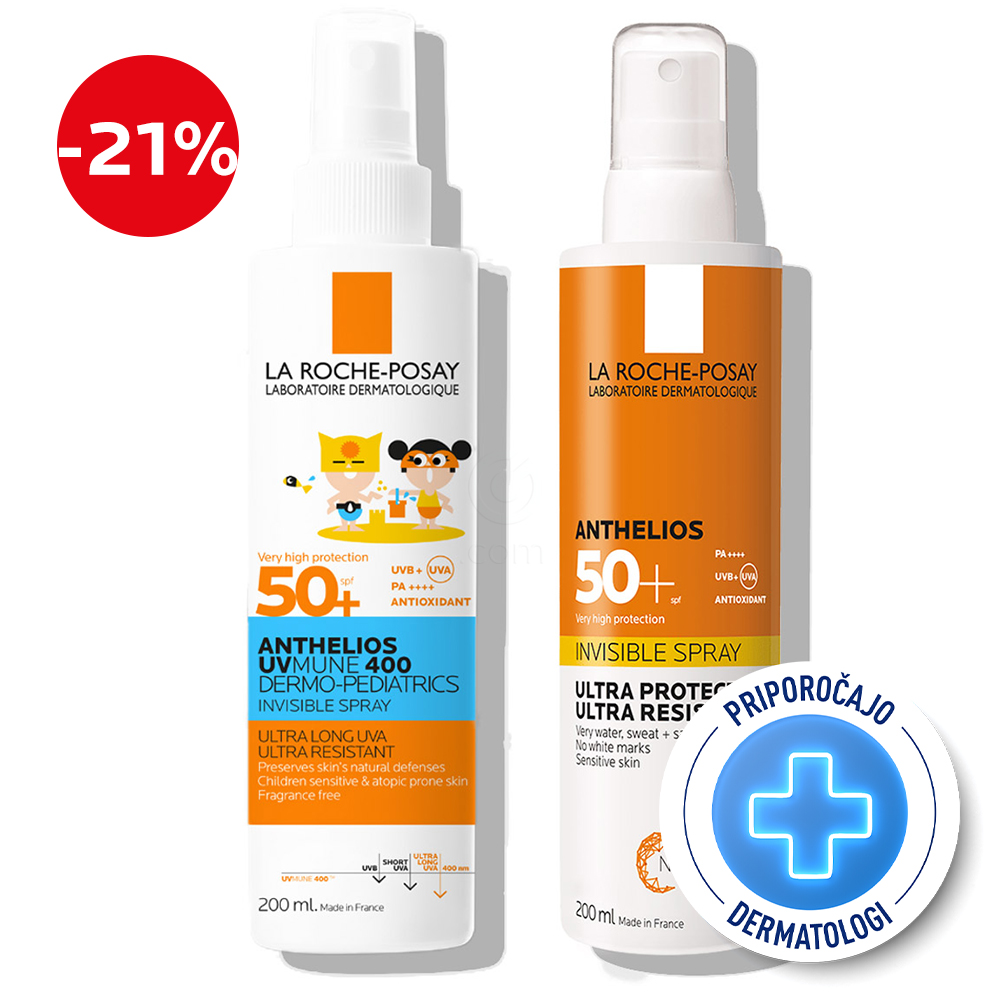 LRP Anthelios, duo protokol za zaščito pred soncem za vso družino - otroke in odrasle (2 x 200 ml)