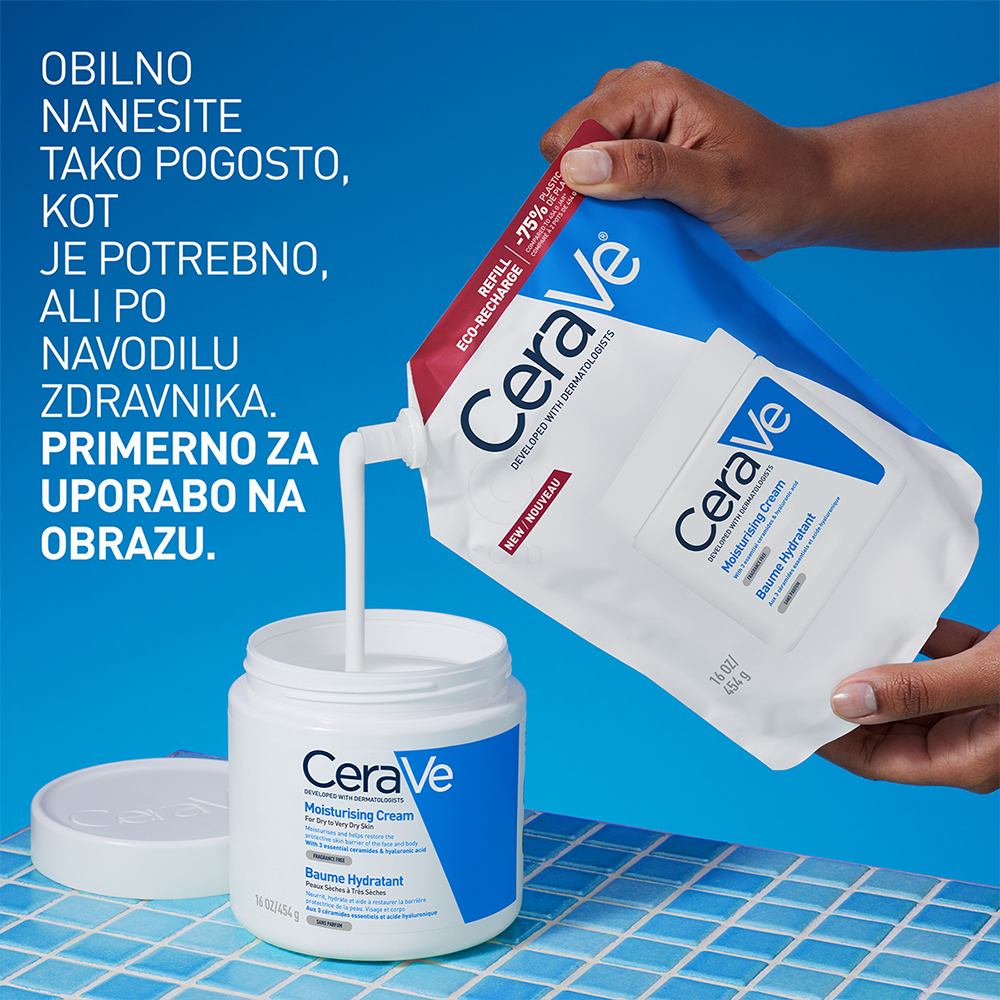 CeraVe, vlažilna krema za obraz in telo - Refill (454 g)