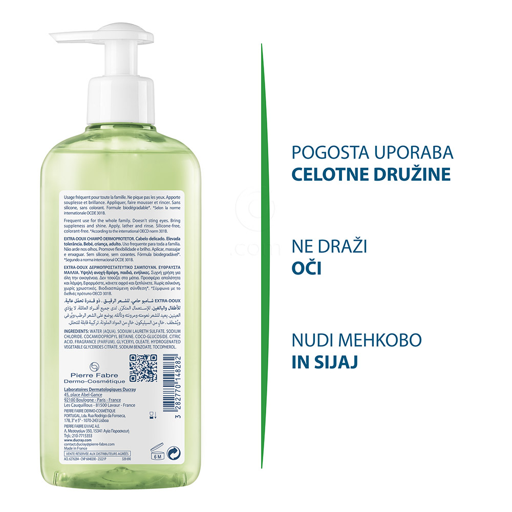 Ducray Extra Doux, šampon (2 x 400 ml)