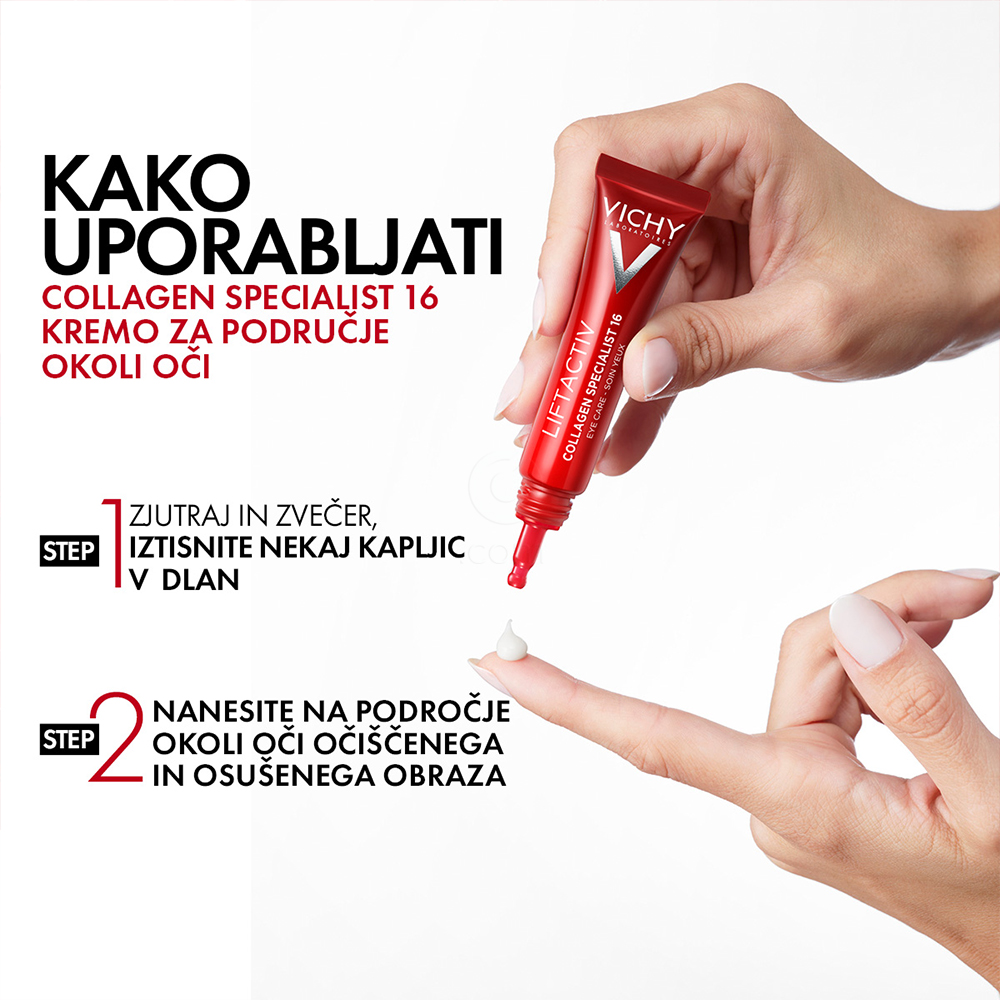 Vichy Liftactiv Collagen Specialist, nega za področje okoli oči (15 ml)