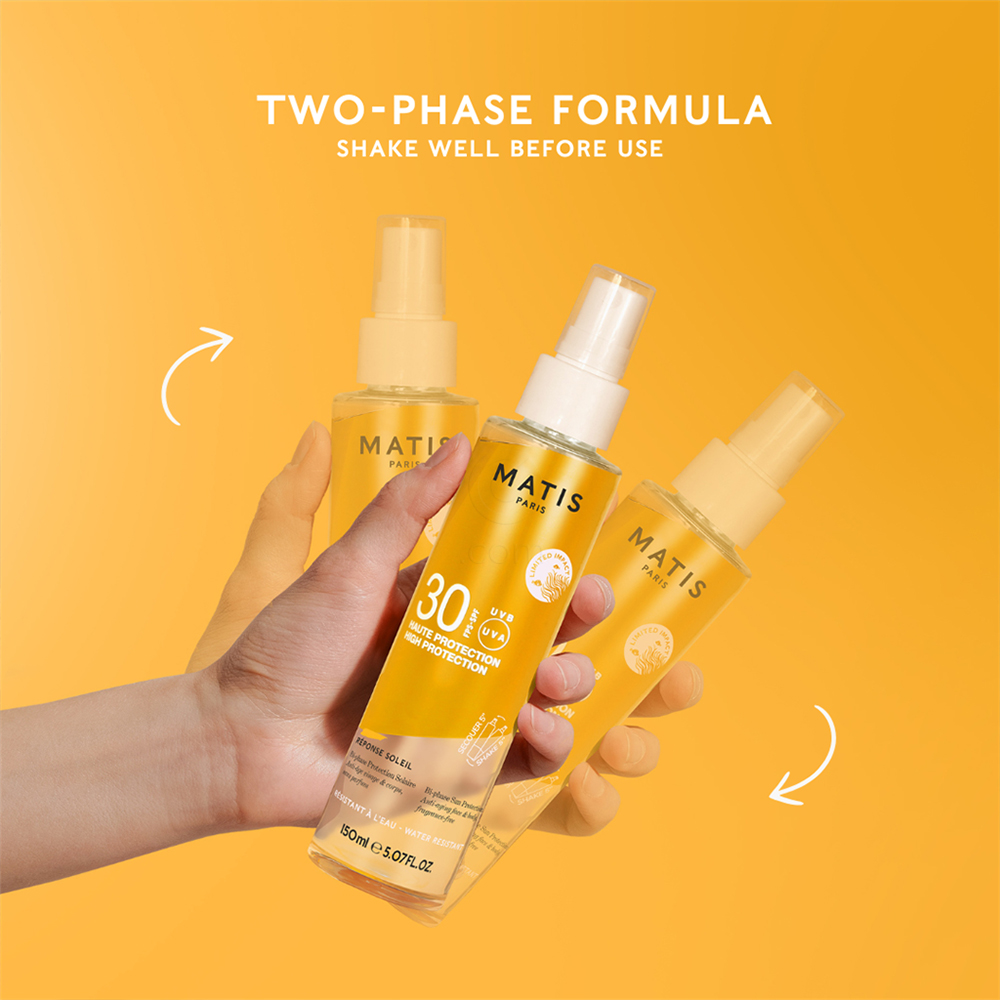 Matis Sun BiPHase, vodoodporen sprej za zaščito pred soncem za obraz in telo z anti-aging delovanjem - ZF30 (150 ml)