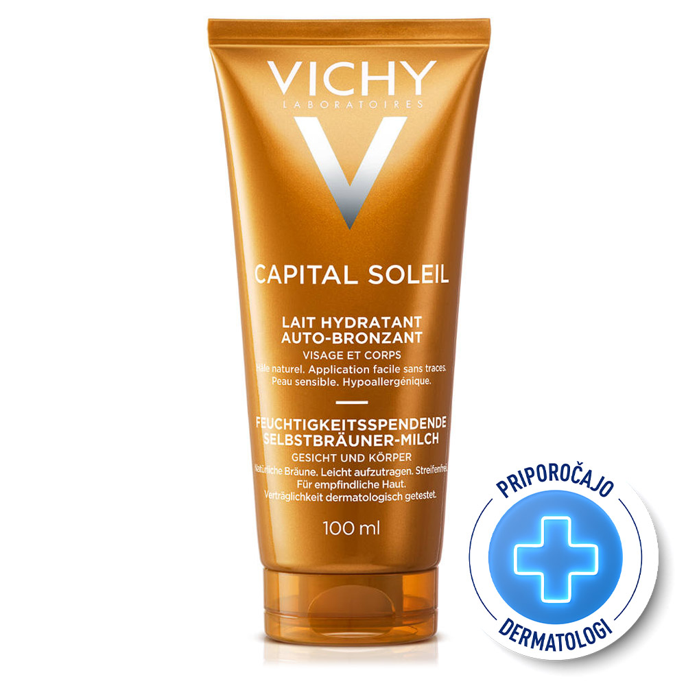 Vichy Capital Soleil, vlažilno mleko za samoporjavitev (100 ml)