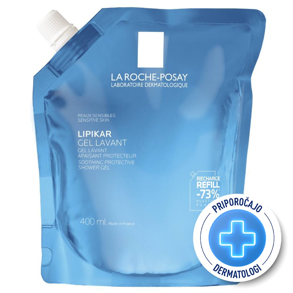 LRP Lipikar, gel Lavant za prhanje za občutljivo in suho kožo - Refill (400 ml)
