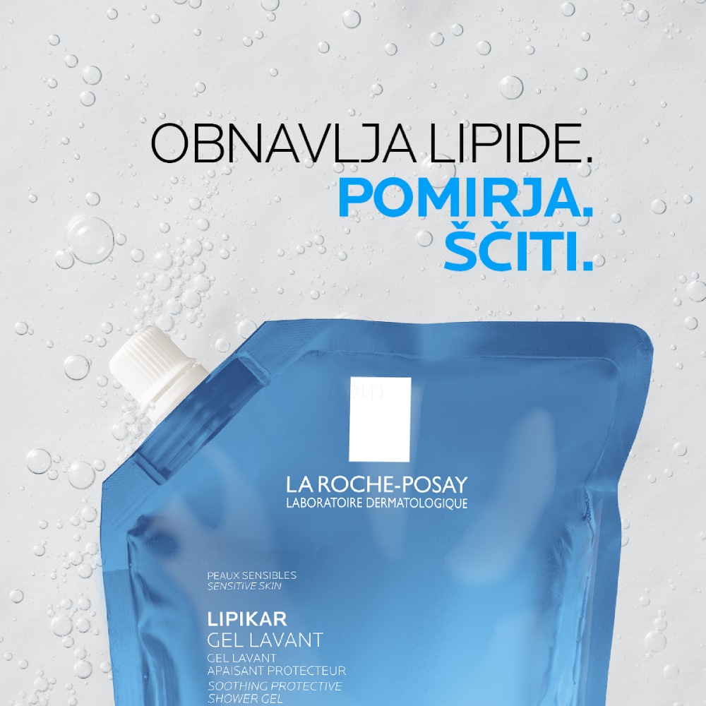LRP Lipikar, gel Lavant za prhanje za občutljivo in suho kožo - Refill (400 ml) 