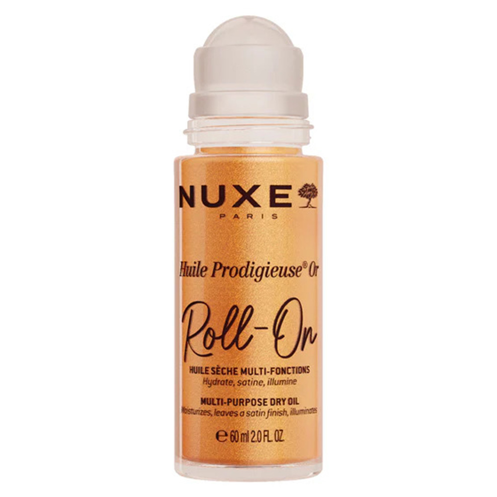 Nuxe Prodigieuse Or, večnamensko suho olje za lase in obraz z bleščicami - roll-on (60 ml)