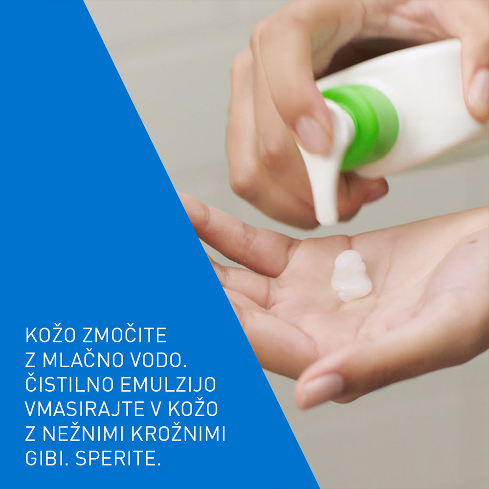 CeraVe, vlažilna čistilna emulzija za obraz za normalno do suho kožo (236 ml)
