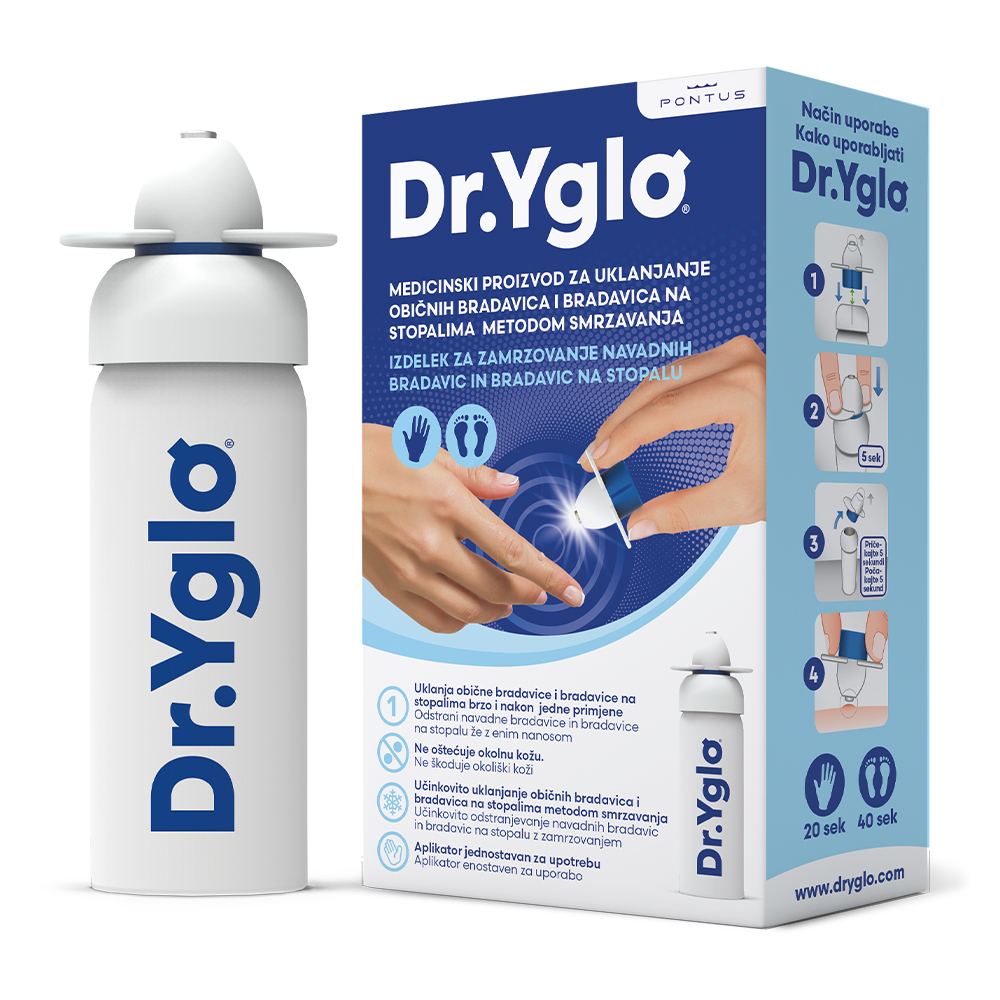 Dr. Yglo, plin za zamrzovanje navadnih bradavic in bradavic na stopalih (50 ml)