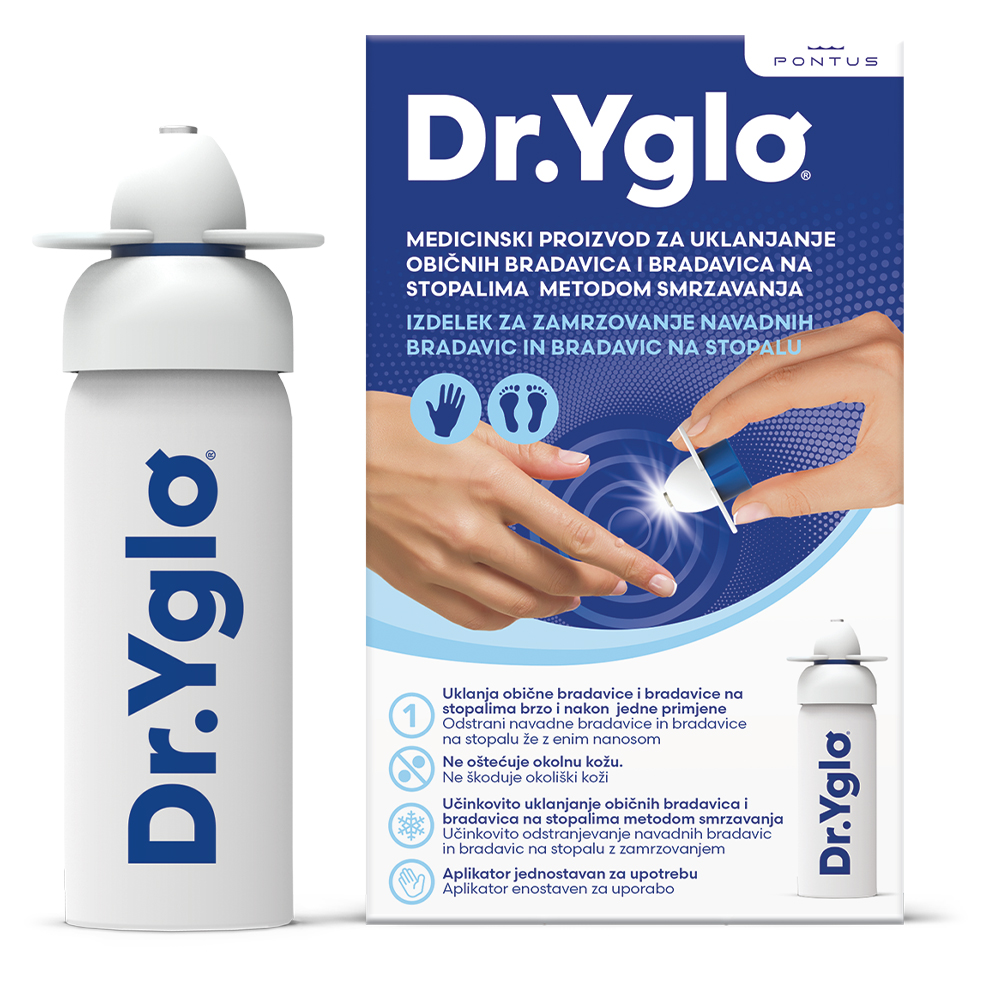 Dr. Yglo, plin za zamrzovanje navadnih bradavic in bradavic na stopalih (50 ml)