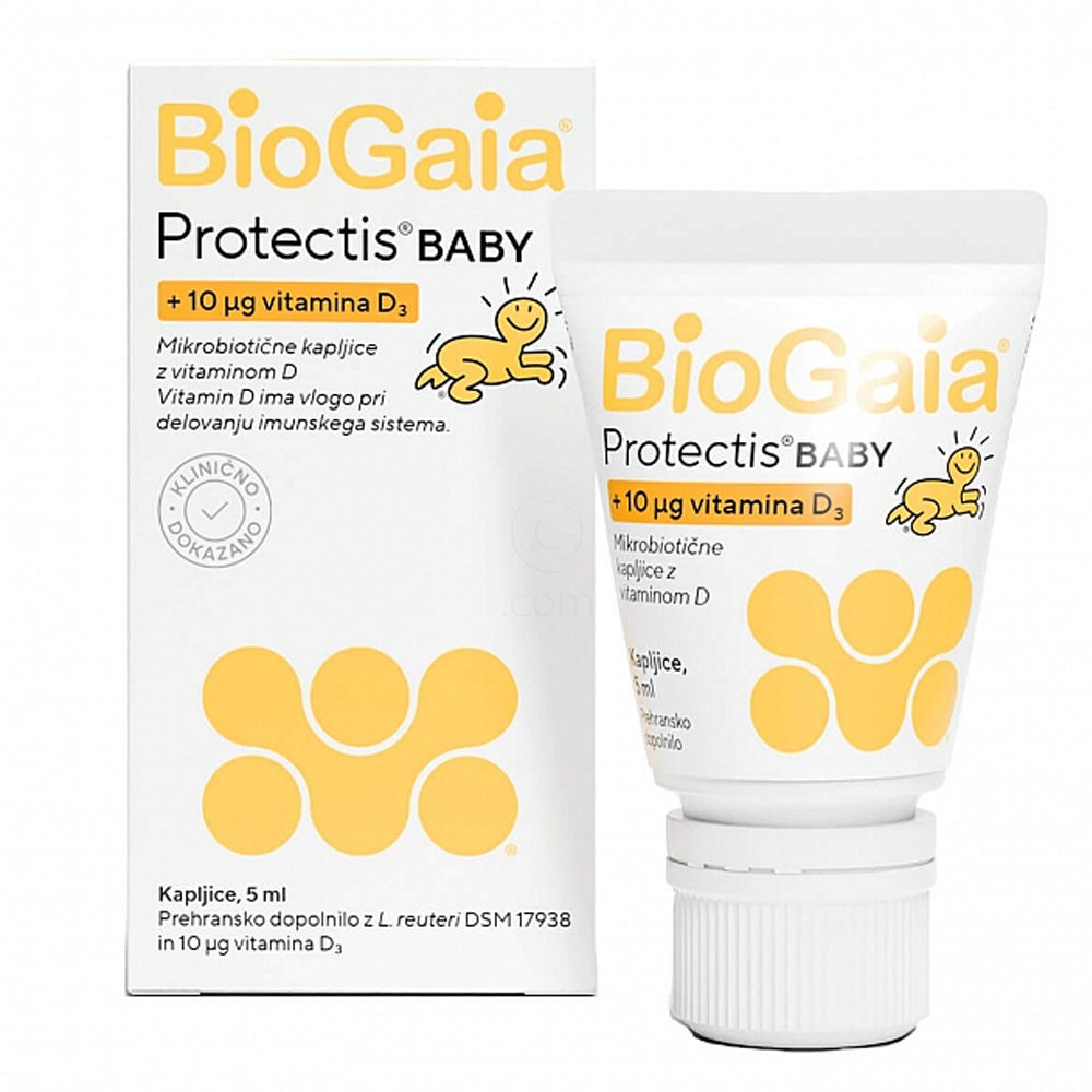 BioGaia Protectis Baby D3, kapljice za otroke in dojenčke - tuba (5 ml)
