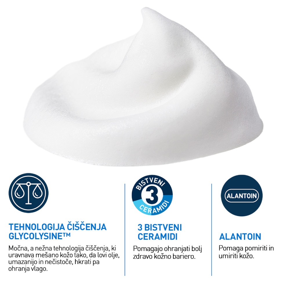 Cerave, penasto čistilo za obraz (148 ml)